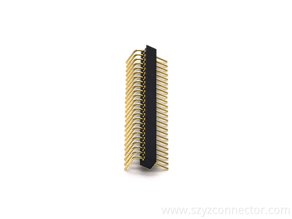 1.27mm Pitch Machined Pin header Connector Right Angle H2.2mm 1*24P